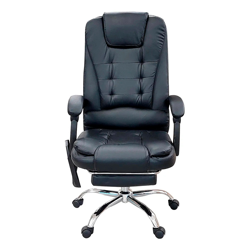 Silla De Oficina Masajeador Presidencial Stephan - Desillas Color Negro.