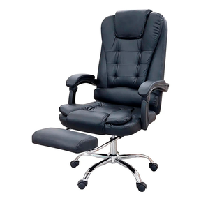 Silla De Oficina Masajeador Presidencial Stephan - Desillas Color Negro -