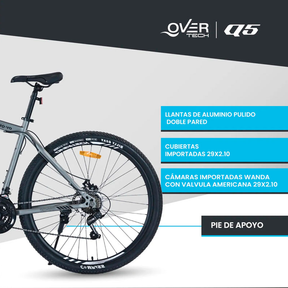 (Promoción de cumpleaños 🔥) Bicicleta de Montaña Overtech R29 Q5 21v Freno de disco Shimano 12x