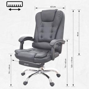 Silla De Oficina Masajeador Presidencial Stephan - Desillas Color Negro.