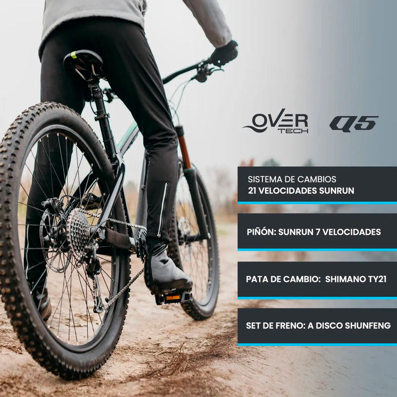 (Promoción de cumpleaños 🔥) Bicicleta de Montaña Overtech R29 Q5 21v Freno de disco Shimano 12x