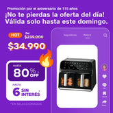 - Freidora de Aire Novohome Digital 8Lts Doble Canastos 4+4 1700W NH-AF DUAL 100W