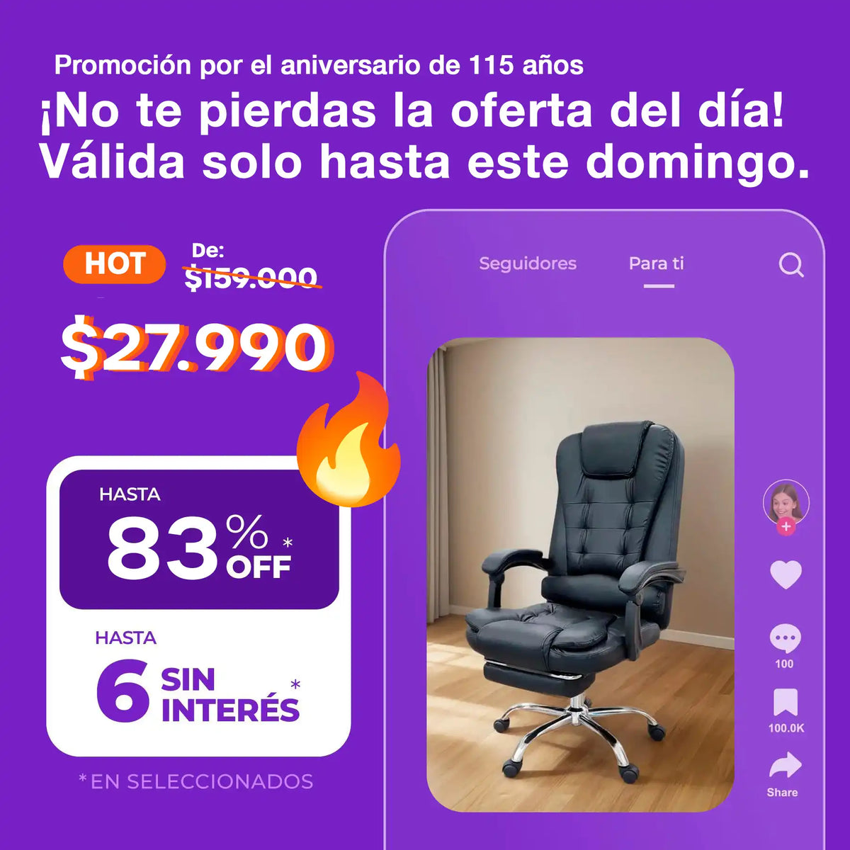 Silla De Oficina Masajeador Presidencial Stephan - Desillas Color Negro -