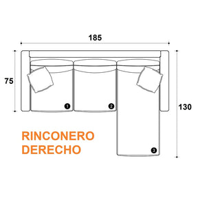 (Promoción 🔥) Sillón de 3 Cuerpos Esquinero Convertible American Wood Chenille Gris