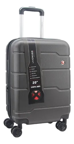 Valija Rigida Chica Carry On 20 De Cabina Unicross 4 Ruedas 360 Color Gris