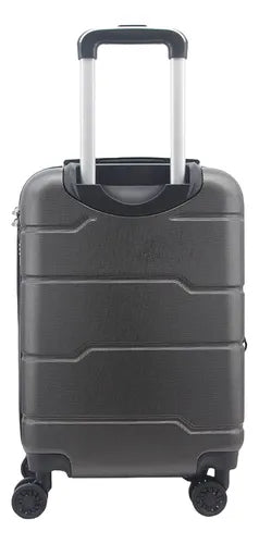 Valija Rigida Chica Carry On 20 De Cabina Unicross 4 Ruedas 360 Color Gris