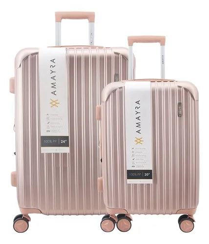 Kit Set Valija X2 Carry On 20 Y Mediana 24 Viaje Abs Amayra