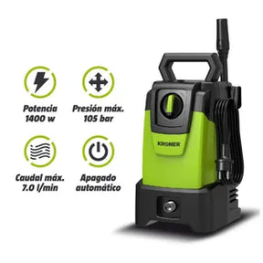 (Promoción de cumpleaños 🔥) Hidrolavadora Kroner 1400w 105 Bar AutoStop + Accesorios de Regalo