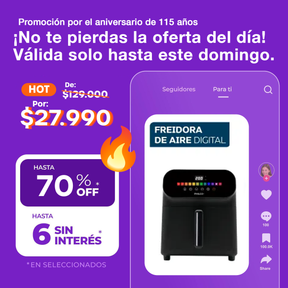 (Promoción de cumpleaños 🔥) Freidora De Aire Digital 6L Philco FR256PHP