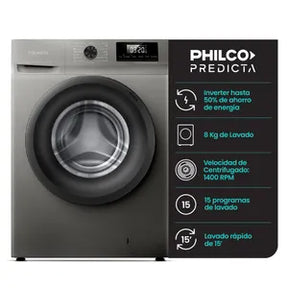 (Promoción de cumpleaños 🔥) Lavarropas Philco Predicta Inverter PHLF8014PI2 8 Kg 1400 RPM